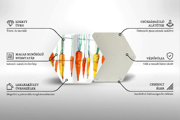 Tabla de cortar de vidrio Ilustración de zanahoria