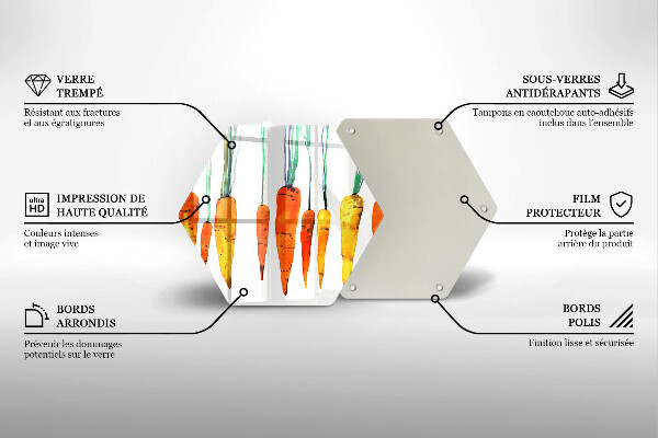 Tabla de cortar de vidrio Ilustración de zanahoria