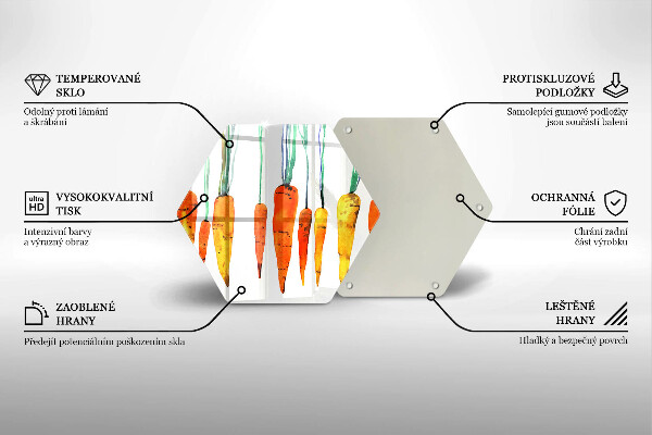 Tabla de cortar de vidrio Ilustración de zanahoria