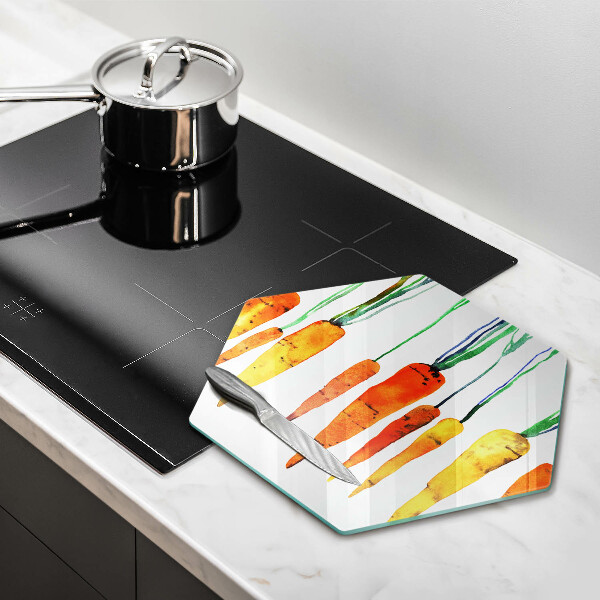 Tabla de cortar de vidrio Ilustración de zanahoria