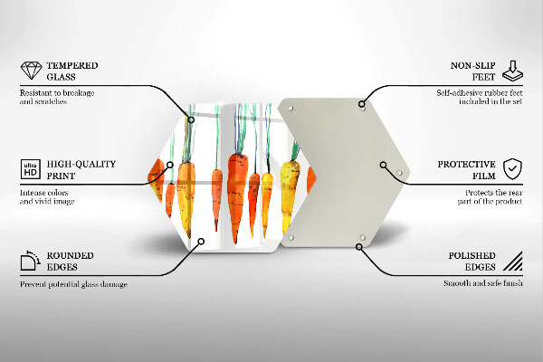Tabla de cortar de vidrio Ilustración de zanahoria