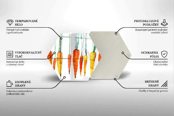 Tabla de cortar de vidrio Ilustración de zanahoria