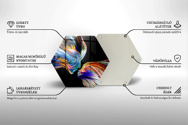 Tabla de cortar de vidrio Abstracción de beso