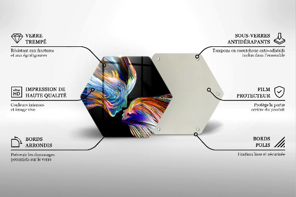 Tabla de cortar de vidrio Abstracción de beso