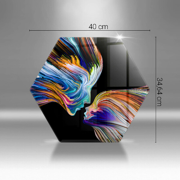 Tabla de cortar de vidrio Abstracción de beso