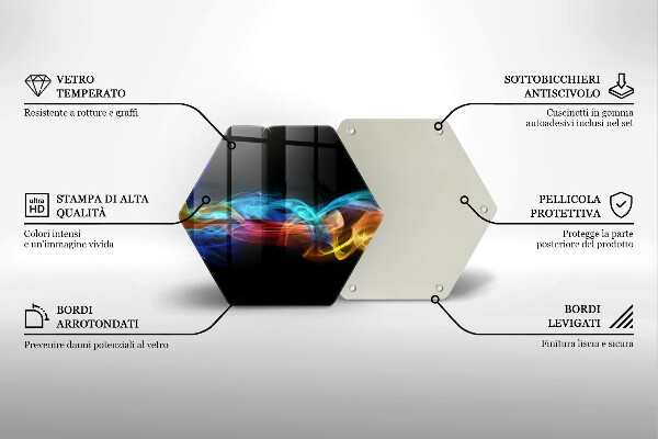 Tabla de cortar de vidrio Humo colorido