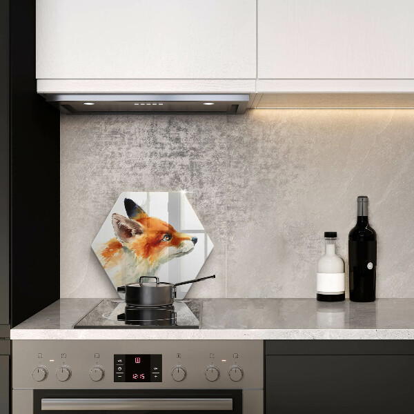 Tabla de cortar de vidrio Zorro pintado