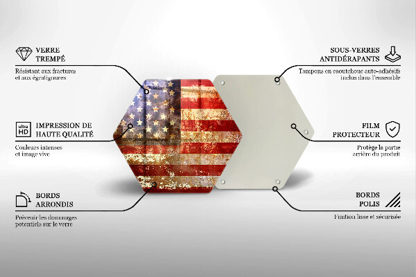 Tabla de cortar de vidrio Bandera de estados unidos américa