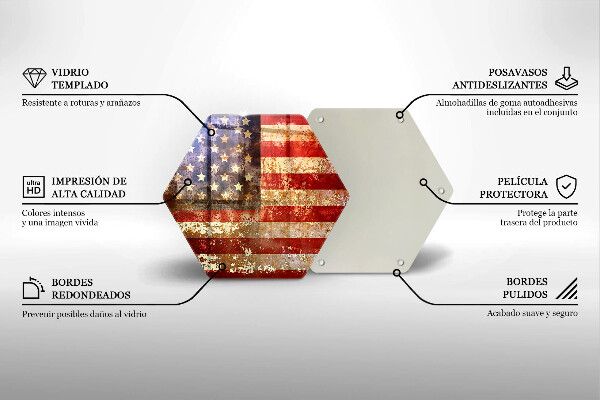 Tabla de cortar de vidrio Bandera de estados unidos américa