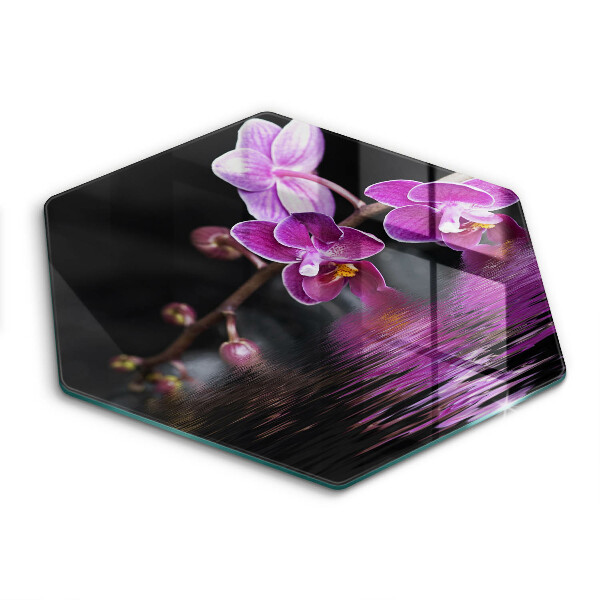 Tabla de cortar de vidrio Agua zen de orquídeas