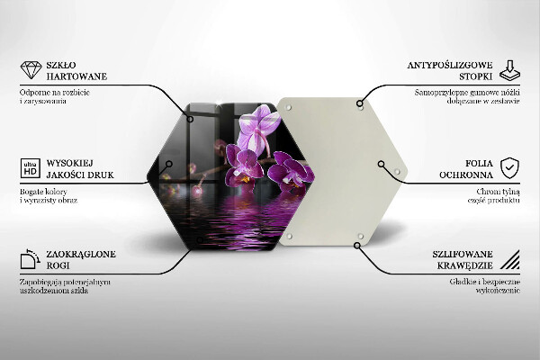 Tabla de cortar de vidrio Agua zen de orquídeas