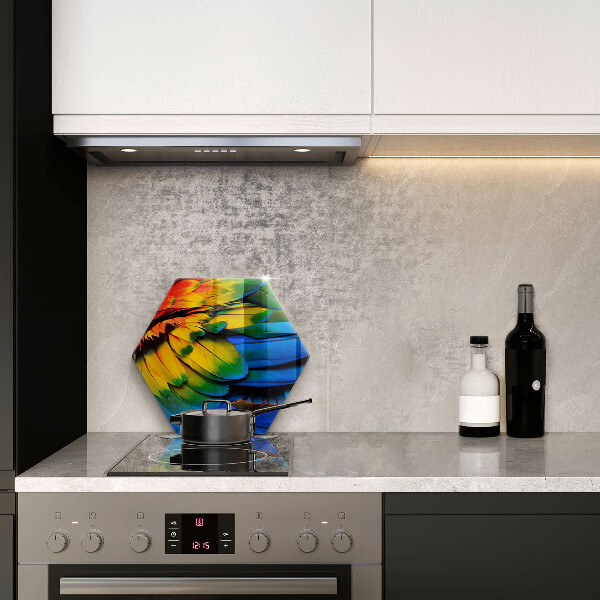 Tabla de cortar de vidrio Plumas de loro de colores