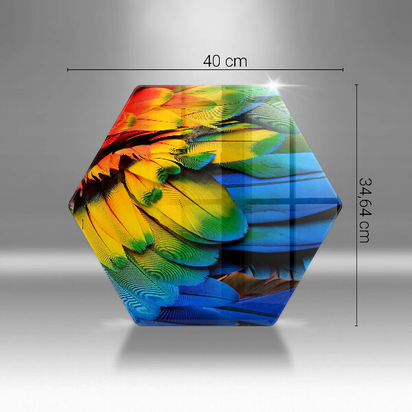 Tabla de cortar de vidrio Plumas de loro de colores