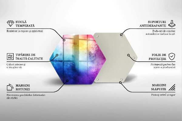 Tabla de cortar de vidrio Salpicaduras de acuarela del arco iris