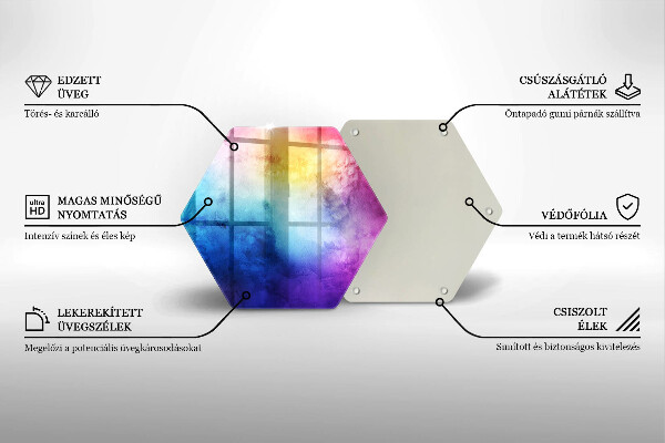 Tabla de cortar de vidrio Salpicaduras de acuarela del arco iris