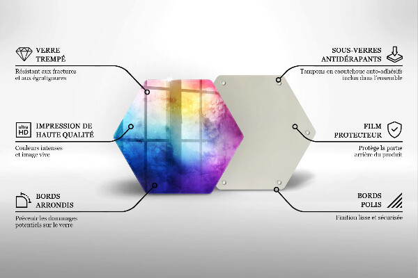 Tabla de cortar de vidrio Salpicaduras de acuarela del arco iris