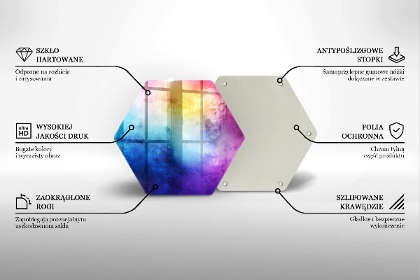 Tabla de cortar de vidrio Salpicaduras de acuarela del arco iris