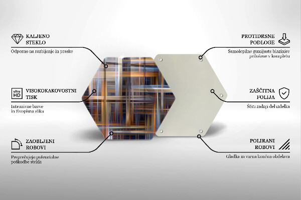 Tabla de cortar de vidrio Líneas de pintura abstractas