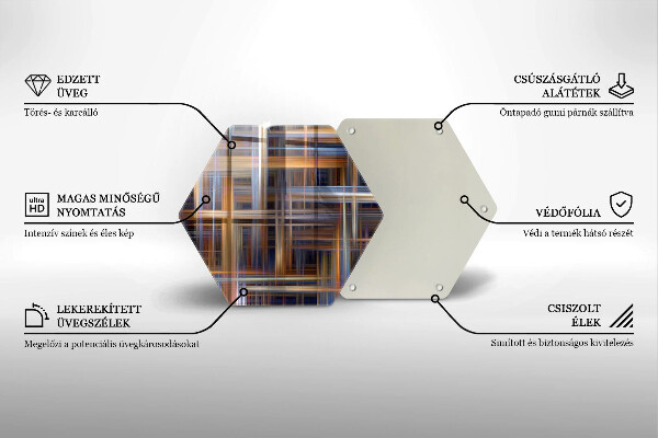 Tabla de cortar de vidrio Líneas de pintura abstractas