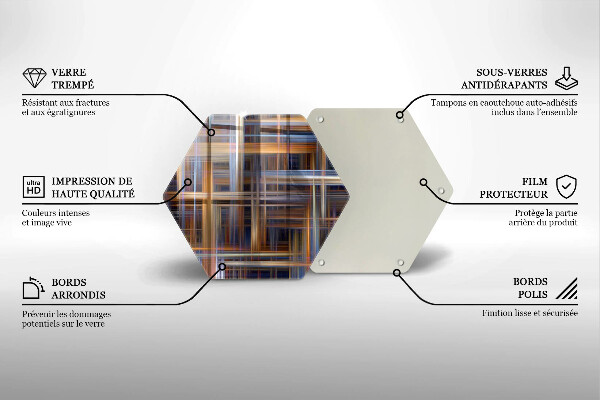 Tabla de cortar de vidrio Líneas de pintura abstractas