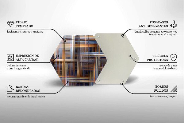 Tabla de cortar de vidrio Líneas de pintura abstractas