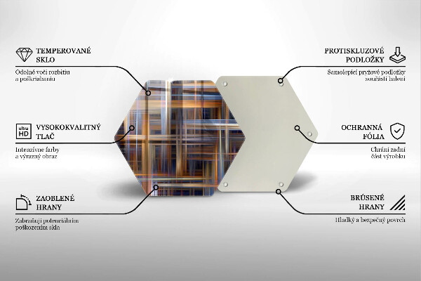 Tabla de cortar de vidrio Líneas de pintura abstractas