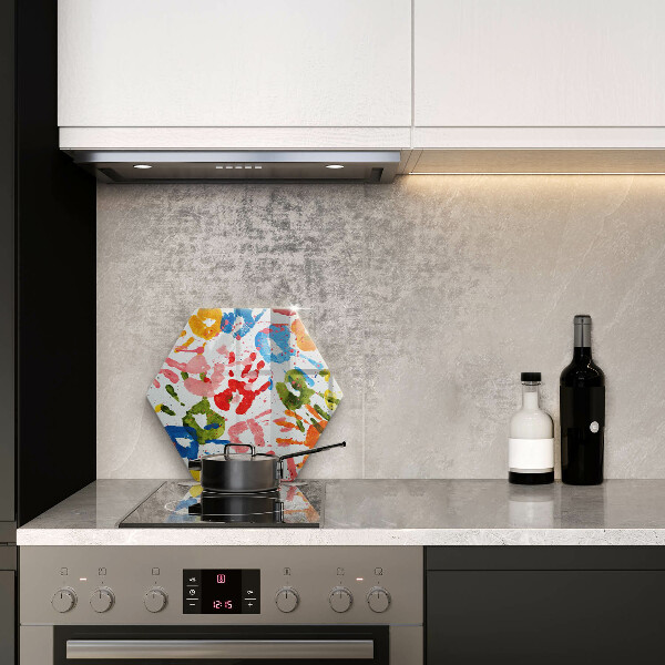 Tabla de cortar de vidrio Huellas de manos de niños