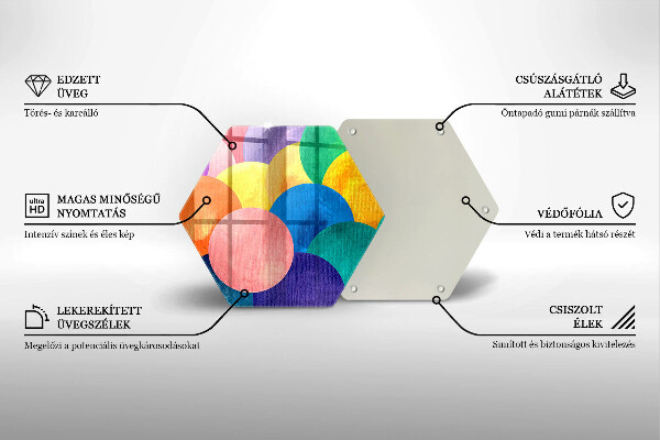 Tabla de cortar de vidrio Círculos de colores