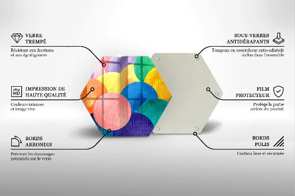 Tabla de cortar de vidrio Círculos de colores