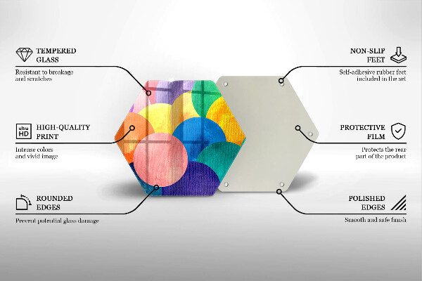 Tabla de cortar de vidrio Círculos de colores