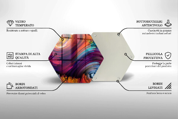 Tabla de cortar de vidrio Destacados coloridos