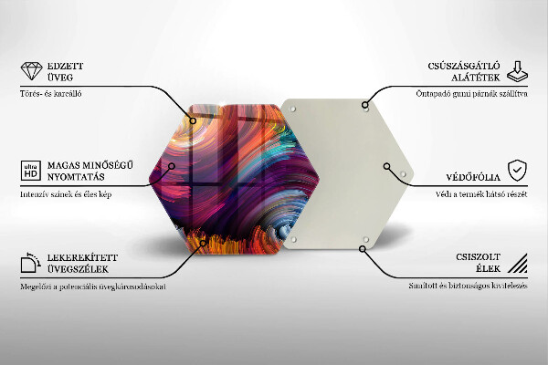 Tabla de cortar de vidrio Destacados coloridos