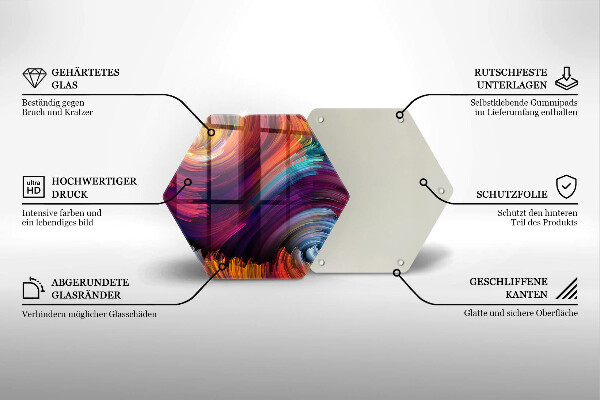 Tabla de cortar de vidrio Destacados coloridos