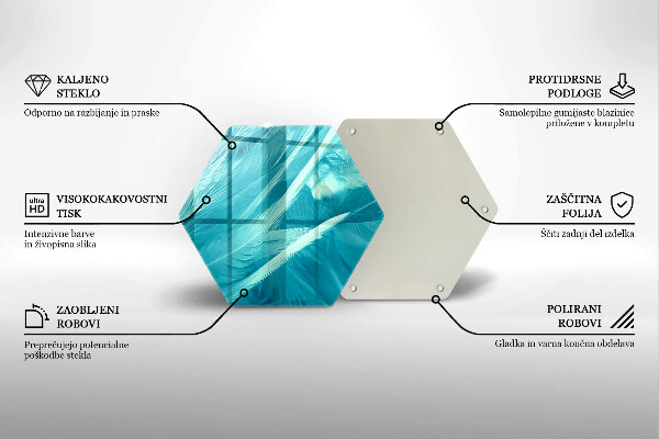 Tabla de cortar de vidrio Plumas delicadas