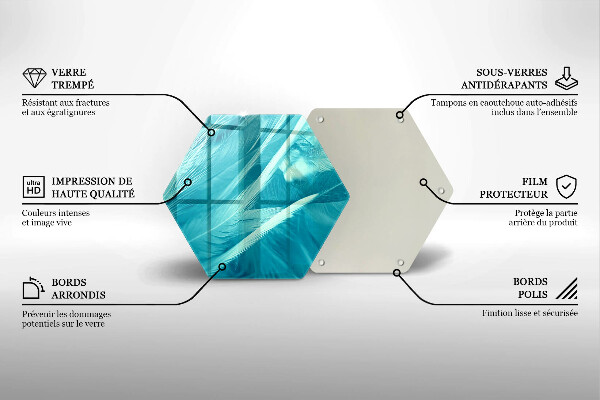 Tabla de cortar de vidrio Plumas delicadas