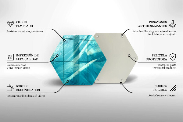 Tabla de cortar de vidrio Plumas delicadas