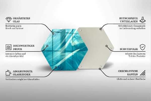 Tabla de cortar de vidrio Plumas delicadas