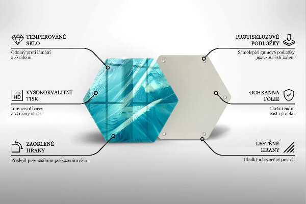 Tabla de cortar de vidrio Plumas delicadas