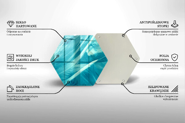 Tabla de cortar de vidrio Plumas delicadas