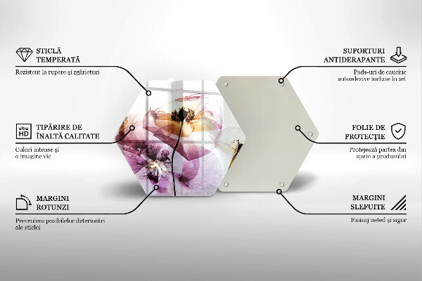 Tabla de cortar de vidrio Flores delicadas