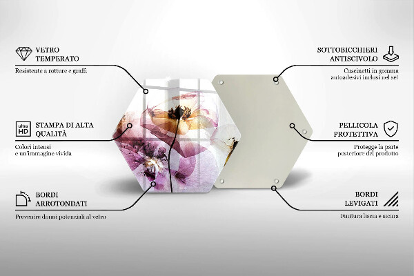 Tabla de cortar de vidrio Flores delicadas