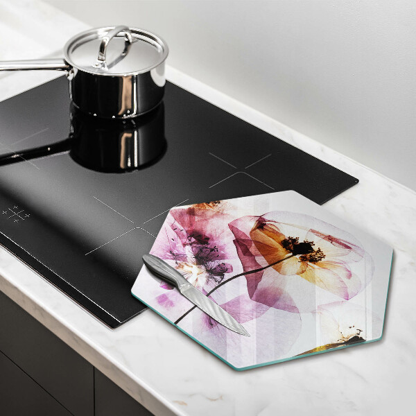 Tabla de cortar de vidrio Flores delicadas