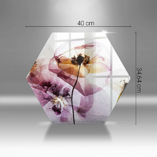 Tabla de cortar de vidrio Flores delicadas