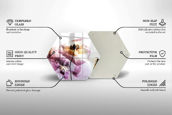 Tabla de cortar de vidrio Flores delicadas