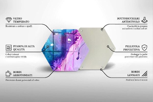 Tabla de cortar de vidrio Tintas de abstracción