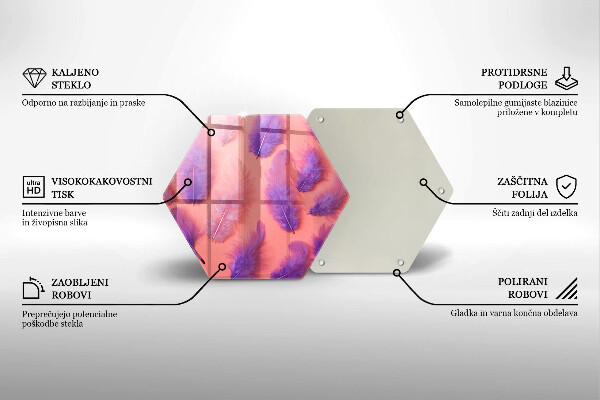 Tabla de cortar de vidrio Plumas esponjosas