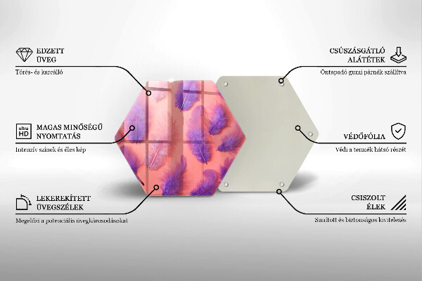 Tabla de cortar de vidrio Plumas esponjosas