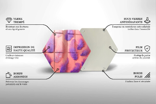 Tabla de cortar de vidrio Plumas esponjosas
