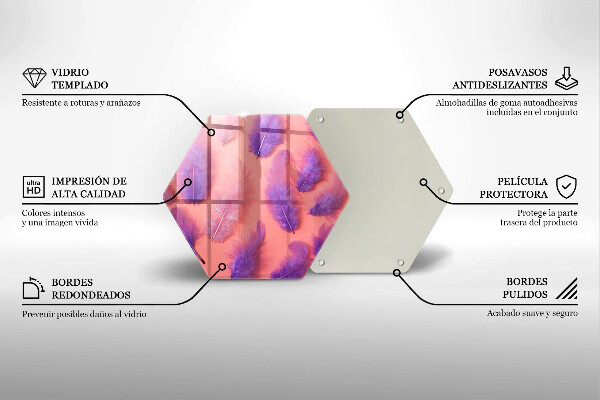 Tabla de cortar de vidrio Plumas esponjosas