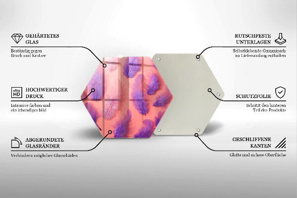 Tabla de cortar de vidrio Plumas esponjosas